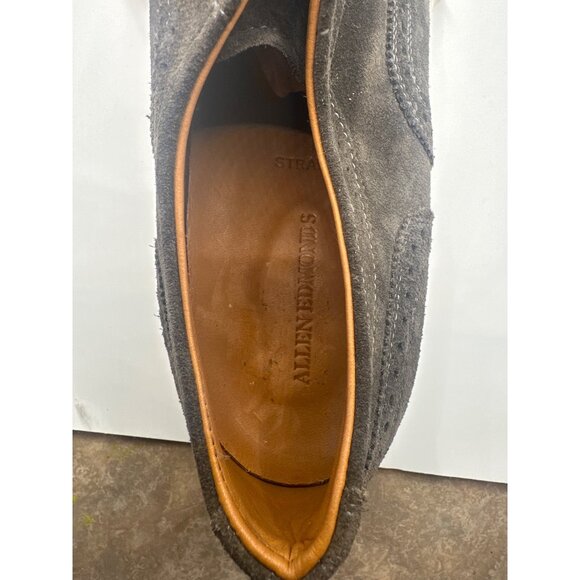 Allen Edmonds Strand Suede Oxford Shoes Gray Size 11 E Mens Dress Casual Leather - Picture 9 of 12